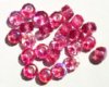 25 5x7mm Faceted Dark Pink AB Donut Beads
